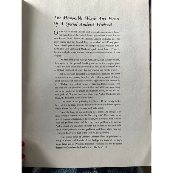 Vtg 1963 Amherst College The Presidential Convocation and Ground Breaking - Picture 5 of 10